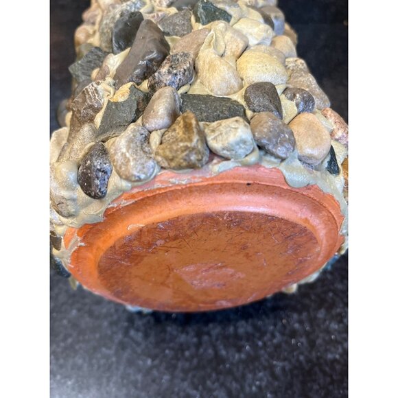 Vtg Wine Cooler Handmade Hand Placed Rocks Stones Pebbles Terracotta Wine Cooler - Picture 7 of 10